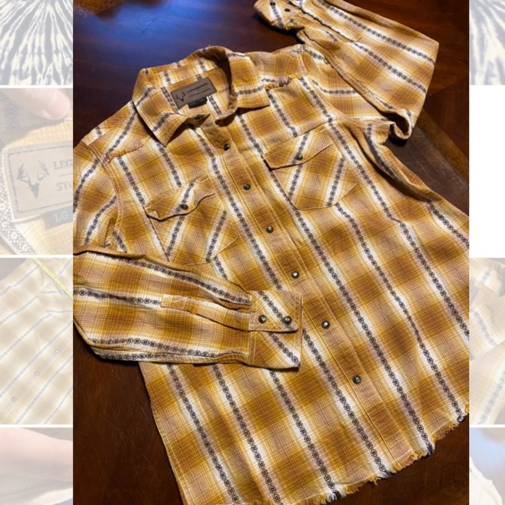 Levi's Men's Yellow Plaid Casual Button Down Shirt NWOT